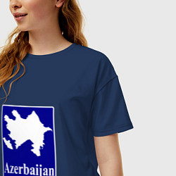 Футболка оверсайз женская Азербайджан Azerbaijan, цвет: тёмно-синий — фото 2