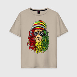 Женская футболка оверсайз Rasta lioN