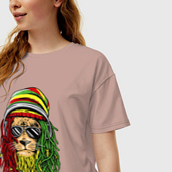 Футболка оверсайз женская Rasta lioN, цвет: пыльно-розовый — фото 2