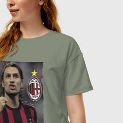 Футболка оверсайз женская Paolo Cesare Maldini - Milan, captain, цвет: авокадо — фото 2