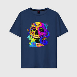 Футболка оверсайз женская Art skull!, цвет: тёмно-синий