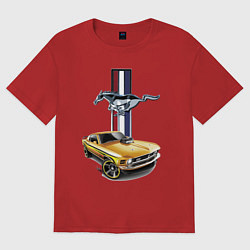 Футболка оверсайз женская Mustang motorsport, цвет: красный