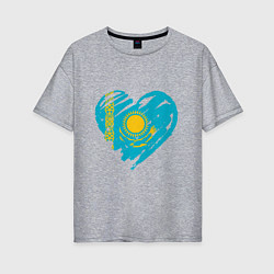 Женская футболка оверсайз Kazakhstan Heart