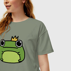 Футболка оверсайз женская Frog Lucky король, цвет: авокадо — фото 2