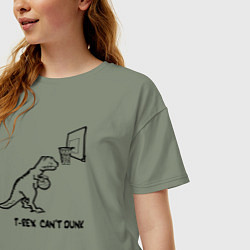 Футболка оверсайз женская T-REX CANT DUNK, цвет: авокадо — фото 2