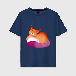 Женская футболка оверсайз Гордая кошка