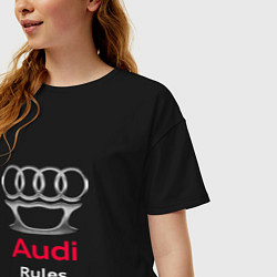 Футболка оверсайз женская Audi rules, цвет: черный — фото 2