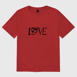 Женская футболка оверсайз День святого Валентина футбольная любовь