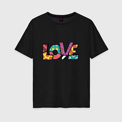 Женская футболка оверсайз Love pop-art