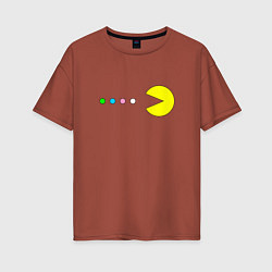 Футболка оверсайз женская Pac - man Для пары, цвет: кирпичный