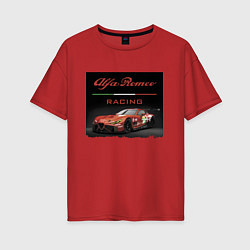 Футболка оверсайз женская Alfa Romeo - Racing Team, цвет: красный