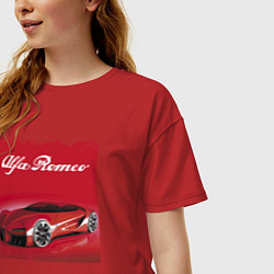 Футболка оверсайз женская Alfa Romeo - красная мечта!, цвет: красный — фото 2