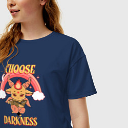 Футболка оверсайз женская Choose Darkness, цвет: тёмно-синий — фото 2