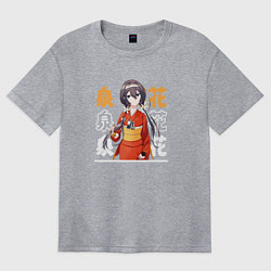 Футболка оверсайз женская Великий из бродячих псов Bungou stray dogs, Кёка И, цвет: меланж