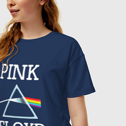 Футболка оверсайз женская PINK FLOYD - ПИНК ФЛОЙД ЛОГОТИП, цвет: тёмно-синий — фото 2