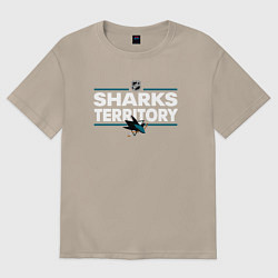 Футболка оверсайз женская SHARKS TERRITORY САН-ХОСЕ ШАРКС, цвет: миндальный