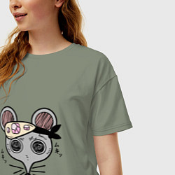 Футболка оверсайз женская Клинок, рассекающий демонов Мыши-ниндзя Шиноби Kim, цвет: авокадо — фото 2