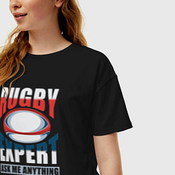 Футболка оверсайз женская Регби эксперт, цвет: черный — фото 2