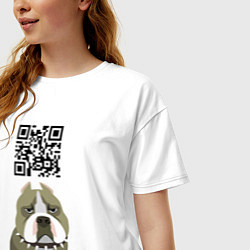 Футболка оверсайз женская Даже и не думай! QR- code!, цвет: белый — фото 2