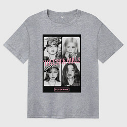 Футболка оверсайз женская Blackpink K-pop, цвет: меланж