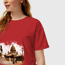 Футболка оверсайз женская Санкт-Петербург Ретро Питер, цвет: красный — фото 2