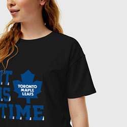Футболка оверсайз женская It is Toronto Maple Leafs Time, Торонто Мейпл Лифс, цвет: черный — фото 2
