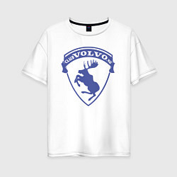 Женская футболка оверсайз VOLVO логотип синий