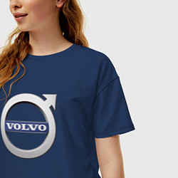 Футболка оверсайз женская Лого VOLVO, цвет: тёмно-синий — фото 2