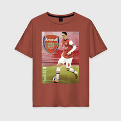 Футболка оверсайз женская Arsenal, Mesut Ozil, цвет: кирпичный