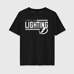 Футболка оверсайз женская TAMPA BAY LIGHTIN NHL ТАМПА БЭЙ НХЛ, цвет: черный