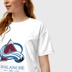 Футболка оверсайз женская Colorado Avalanche are coming , Колорадо Эвеланш, цвет: белый — фото 2