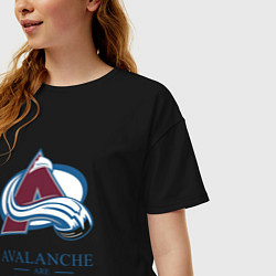 Футболка оверсайз женская Colorado Avalanche are coming , Колорадо Эвеланш, цвет: черный — фото 2