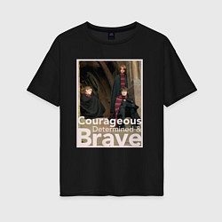 Женская футболка оверсайз Мужественные, решительные и смелые Гарри, Рон и Ге