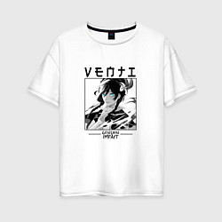 Женская футболка оверсайз Венти Venti, Genshin Impact