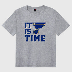 Футболка оверсайз женская It is St Louis Blues time Сент Луис Блюз, цвет: меланж