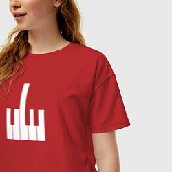 Футболка оверсайз женская Piano Fuck Портрет, цвет: красный — фото 2