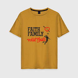 Женская футболка оверсайз Faith Family Volleyball