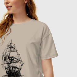 Футболка оверсайз женская Pacific ocean Frigate, цвет: миндальный — фото 2