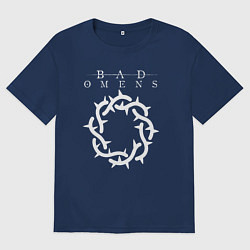 Футболка оверсайз женская Bad Omens logo, цвет: тёмно-синий