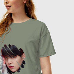 Футболка оверсайз женская Agust D SUGA BTS, цвет: авокадо — фото 2