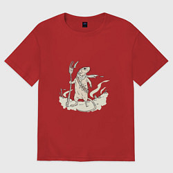 Женская футболка оверсайз Мышь в пустоши