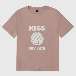 Футболка оверсайз женская Kiss - My Ace, цвет: пыльно-розовый