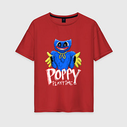 Женская футболка оверсайз Сытый Поппи Poppy Playtime