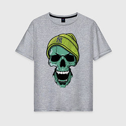 Женская футболка оверсайз New York Yankees Cool skull