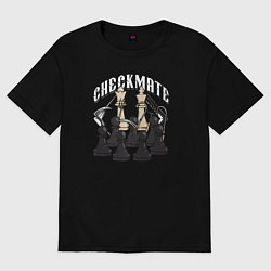 Футболка оверсайз женская CHECKMATE шах и мат, цвет: черный