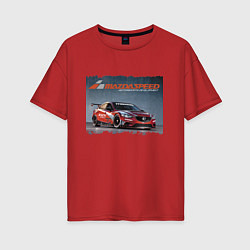 Футболка оверсайз женская Mazda Motorsports Development, цвет: красный