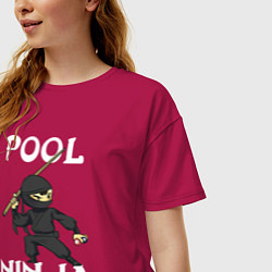 Футболка оверсайз женская POOL NINJA, цвет: маджента — фото 2