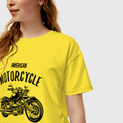 Футболка оверсайз женская American Motorcycle, цвет: желтый — фото 2