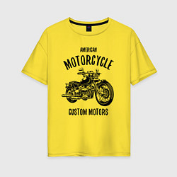 Футболка оверсайз женская American Motorcycle, цвет: желтый
