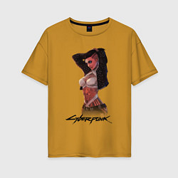 Женская футболка оверсайз Vi cyberpunk 2077 Ви
